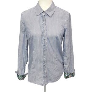 Lilly Pulitzer Ruffled Trim Blouse Blue